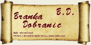 Branka Dobranić vizit kartica